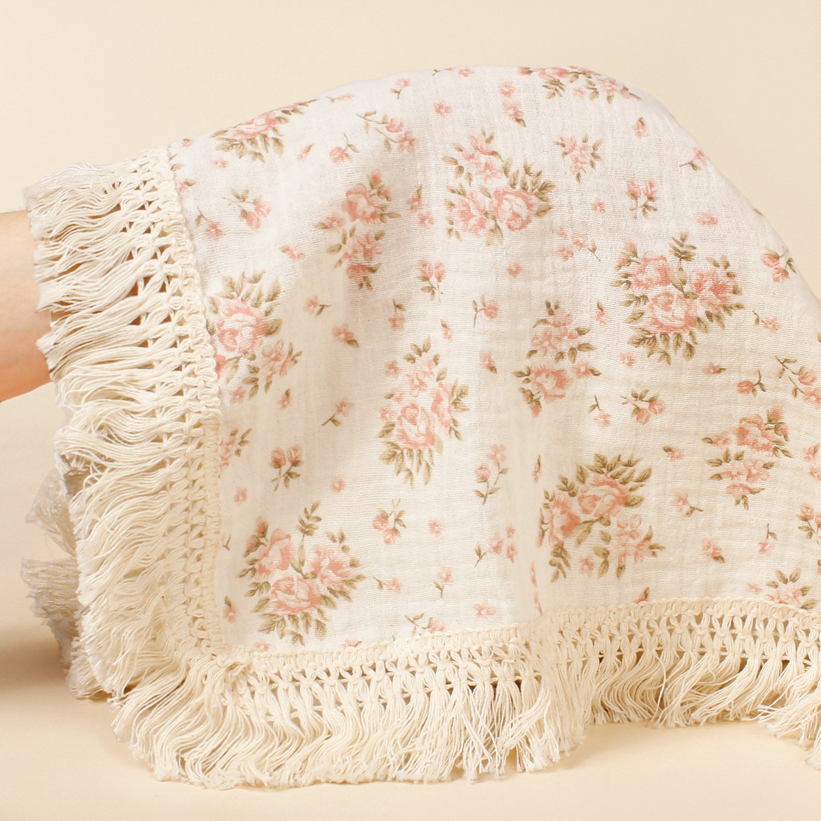 Newborn Baby Cotton Tassel Pri - Swaddle Blanket Muslin avis et prix