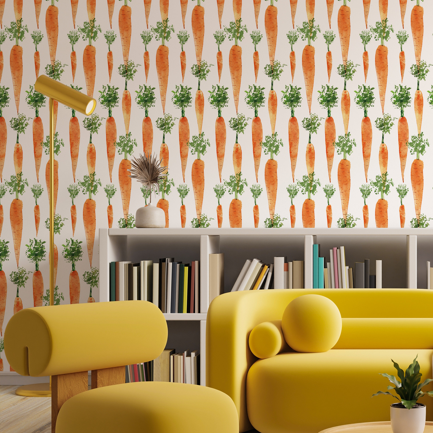Cute Watercolor Carrots Wallpa - Baby Nursery Water avis et prix