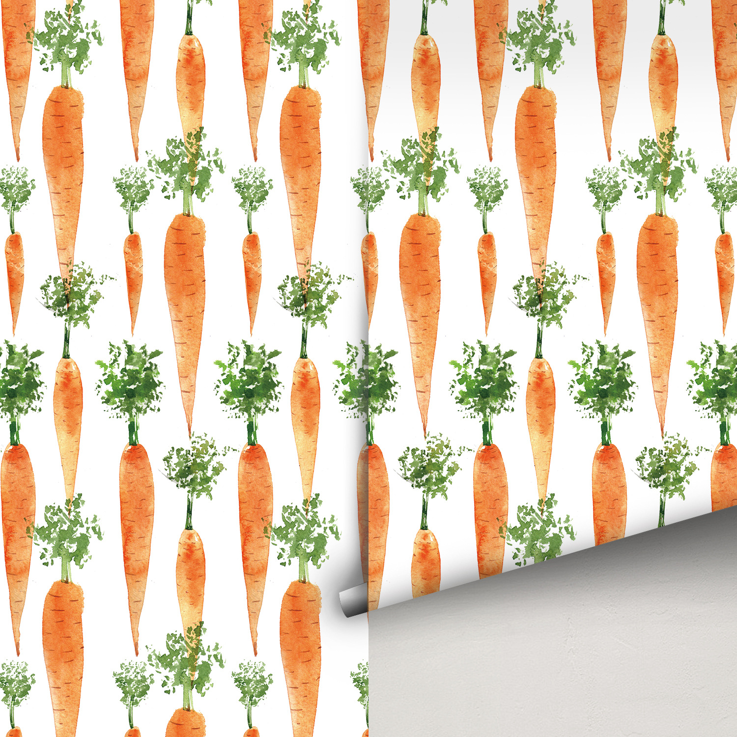 Cute Watercolor Carrots Wallpa - Baby Nursery Water avis et prix