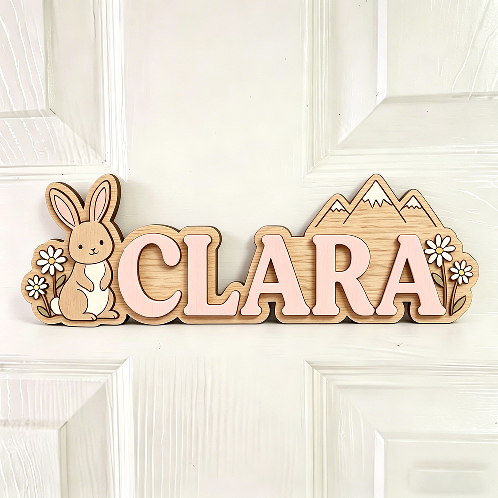 Whimsical Rabbit & Daisy Custo - Baby Nursery Mountain Theme avis et prix