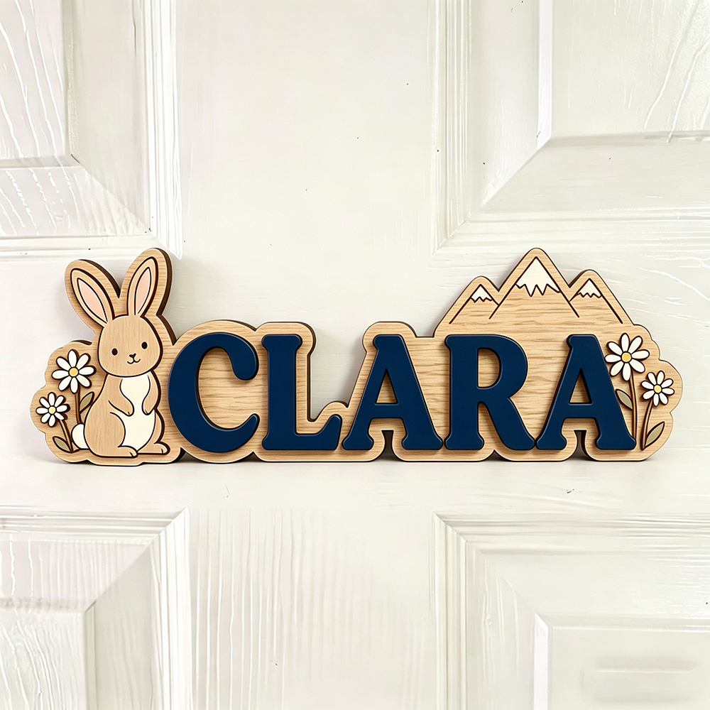 Whimsical Rabbit & Daisy Custo - Baby Nursery Mountain Theme avis et prix