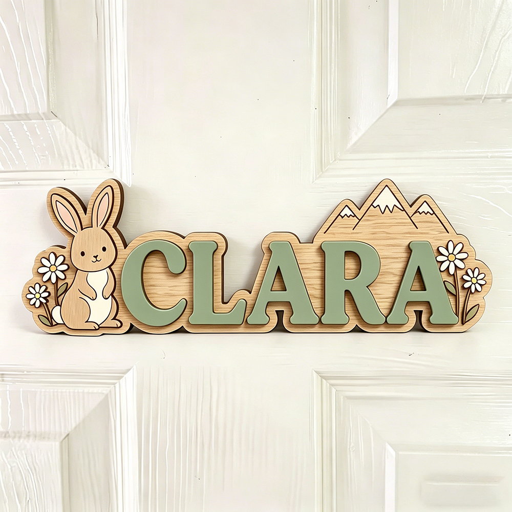 Whimsical Rabbit & Daisy Custo - Baby Nursery Mountain Theme avis et prix