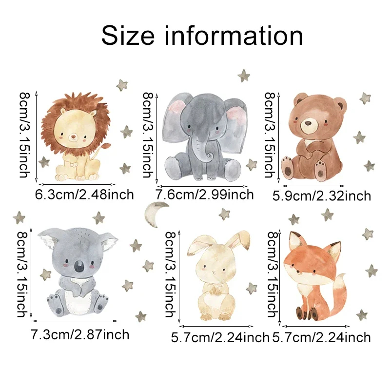 1/2/4/6set Cartoon Animals Wal - Baby Nursery Water avis et prix