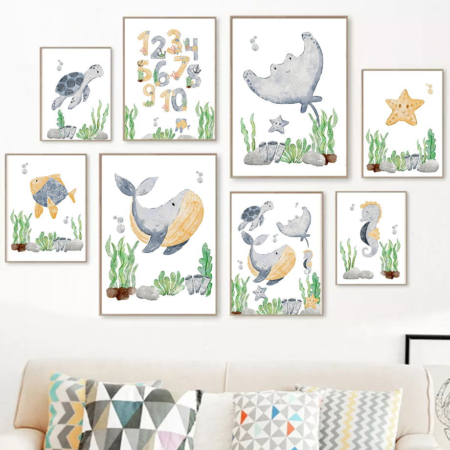 Devilfish Whale Seahorse Turtl - Baby Nursery Ocean avis et prix