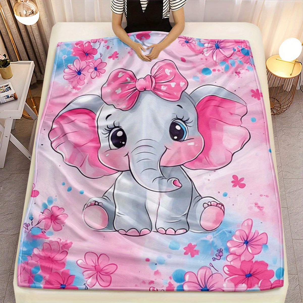 1pc Cute Pink Elephant with Bo - Baby Nursery Themes Girl avis et prix