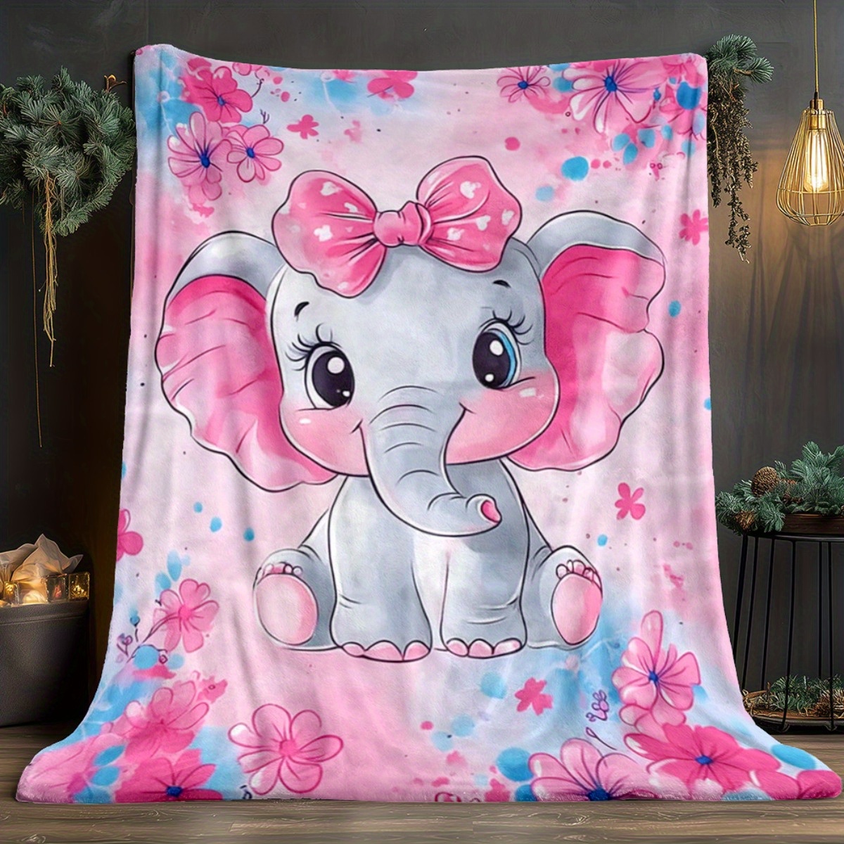 1pc Cute Pink Elephant with Bo - Baby Nursery Themes Girl avis et prix