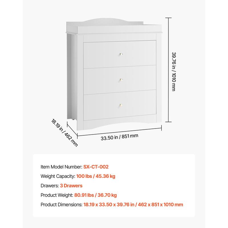 Changing Table Dresser, Baby D - Baby Nursery Organizer avis et prix