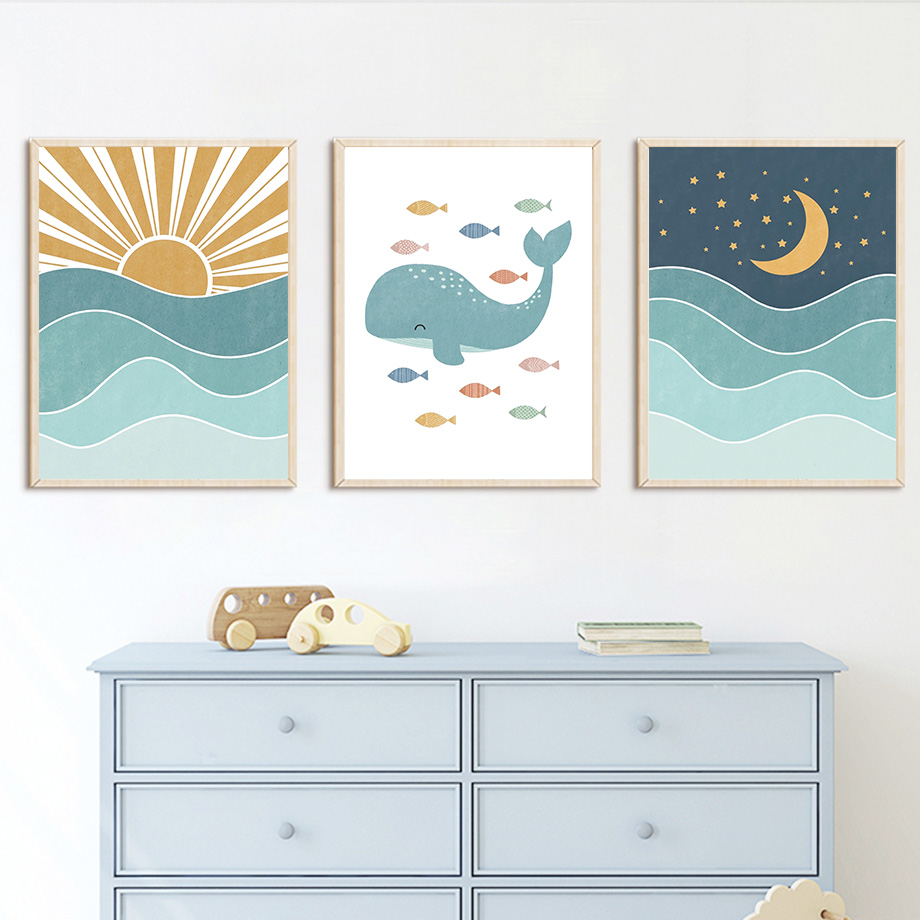 1pc frameless,Fish Whale Seagu - Baby Nursery Ocean avis et prix