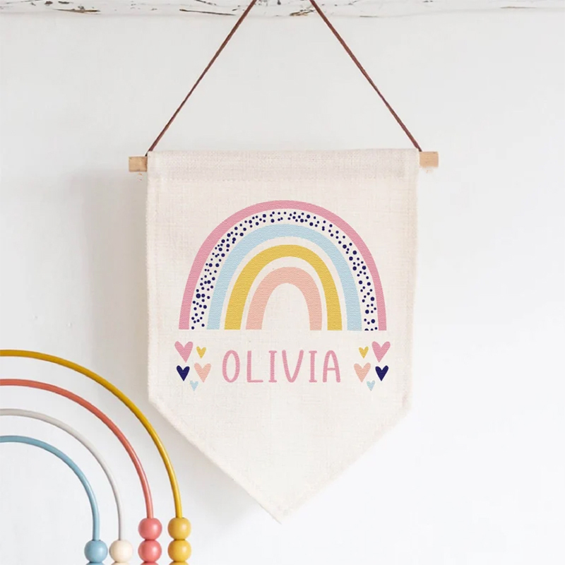 Personalised Name Banner Rainb - Baby Nursery Themes Girl avis et prix