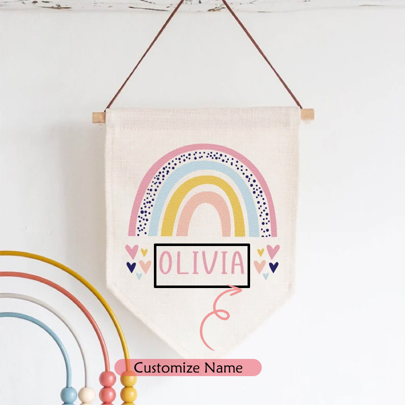 Personalised Name Banner Rainb - Baby Nursery Themes Girl avis et prix