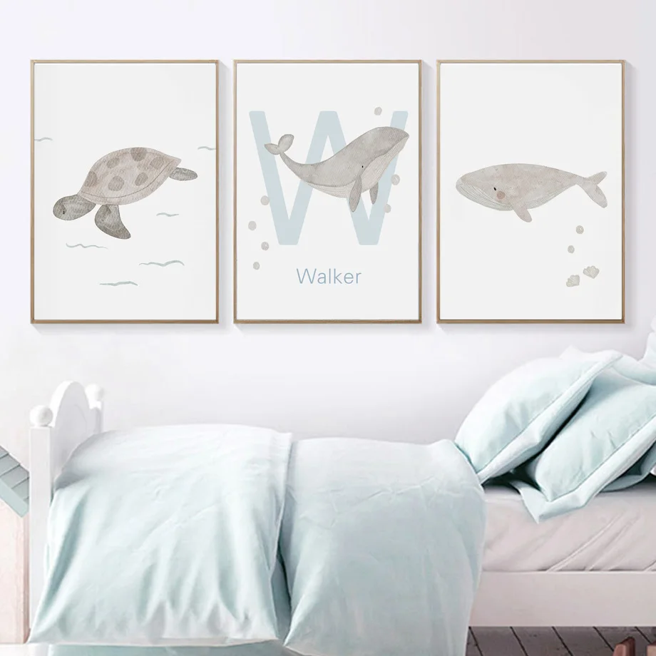 Custom Name Whale Octopus Turt - Baby Nursery Ocean avis et prix