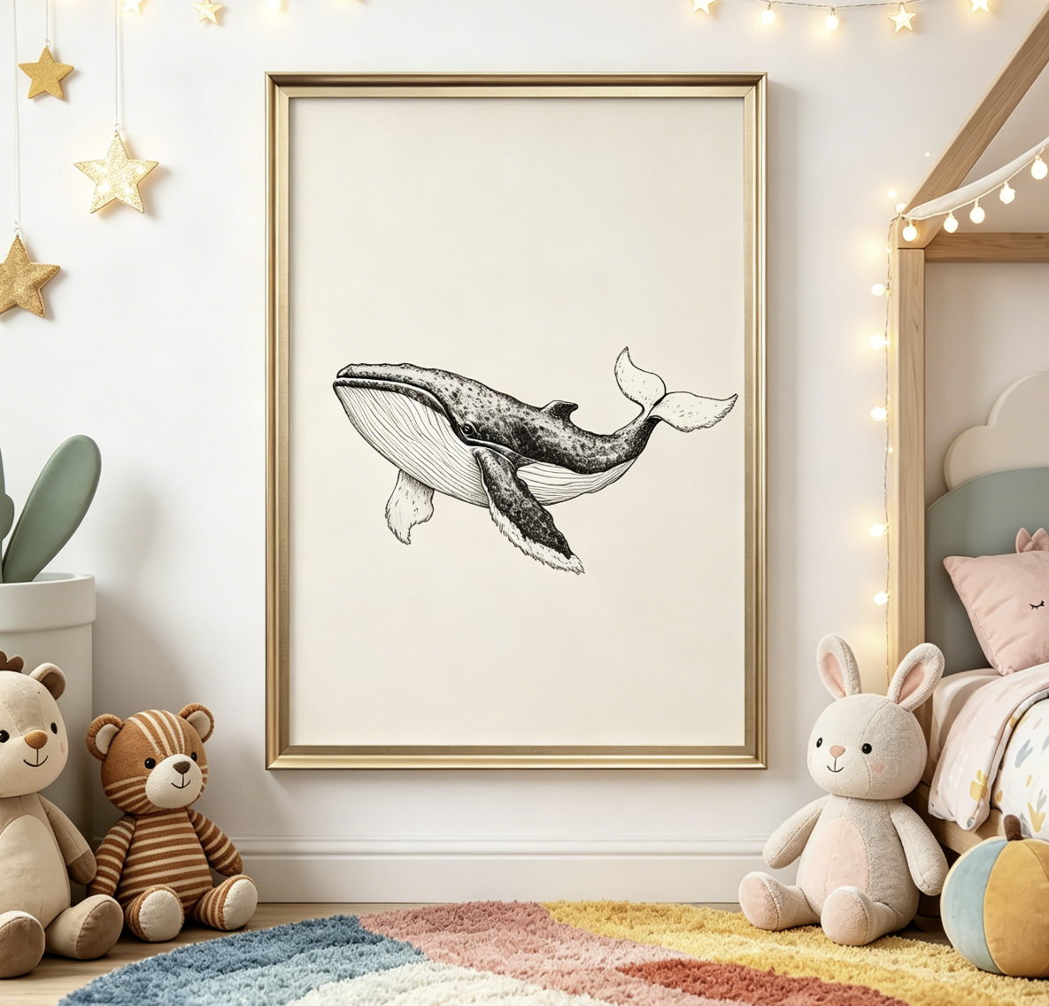 Whale Line Art Print, Minimali - Baby Nursery Ocean avis et prix