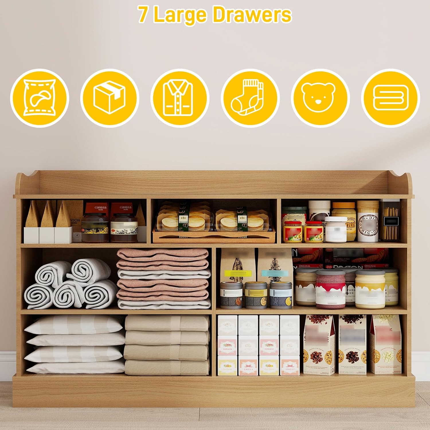 Kids Dresser Cabinet with 7 Dr - Baby Nursery Dresser Changing Table avis et prix